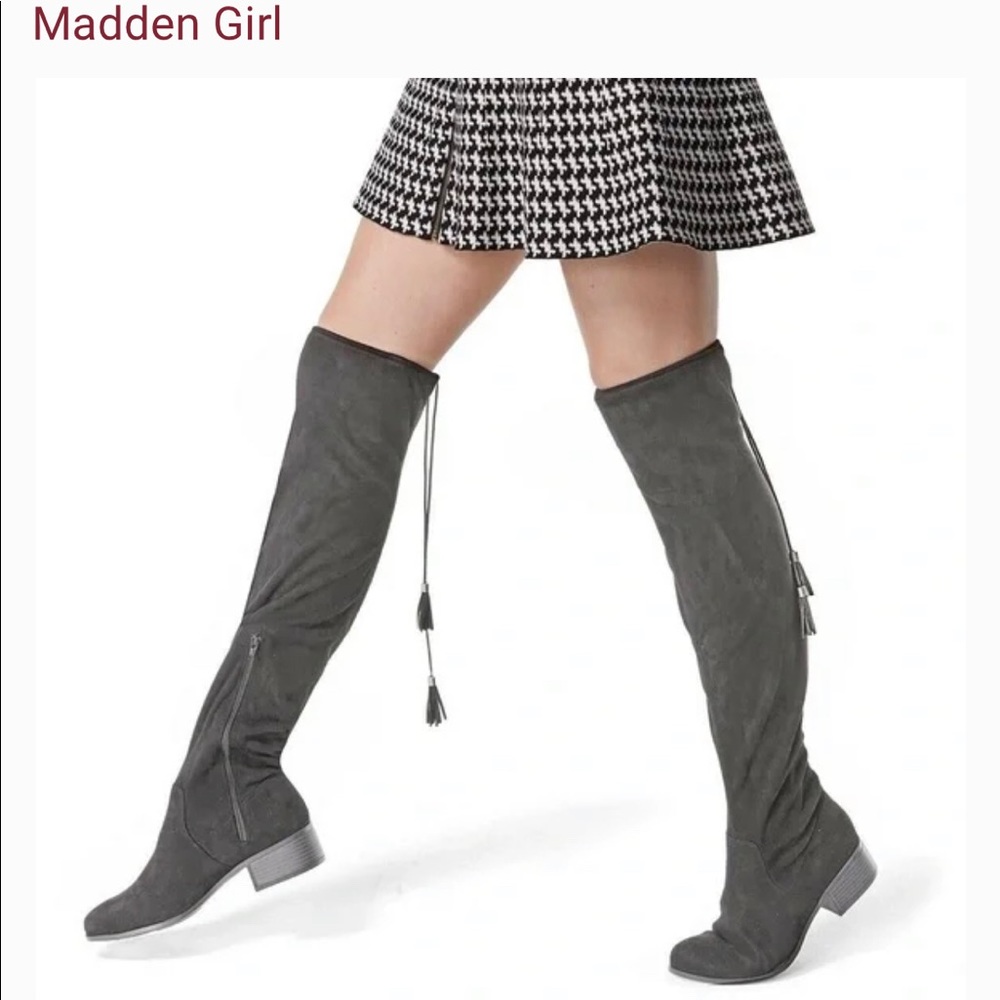 Madden Girl Gray Over-the-Knee Boots